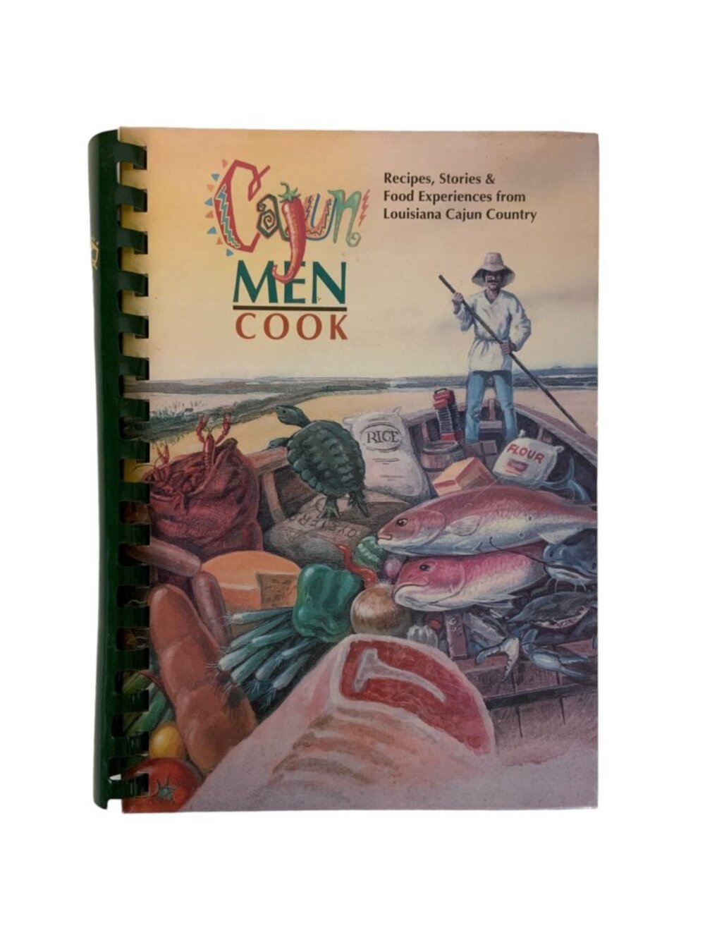 Cajun Men Cook Spiral-Bound Cookbook 1995 Recipes Stories Louisiana